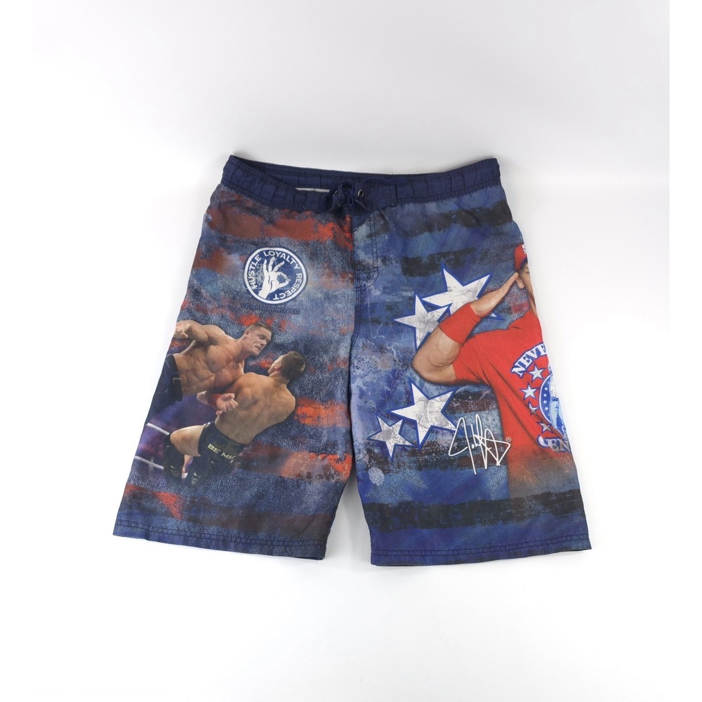 World Wrestling Entertainment WWE John Cena Board Shorts Swim Youth Sz XL 14/16